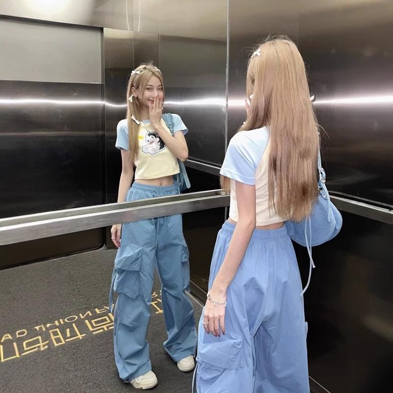 Унисекс 2025 Весна/Осень Модные широкие рабочие брюки для уличных танцев