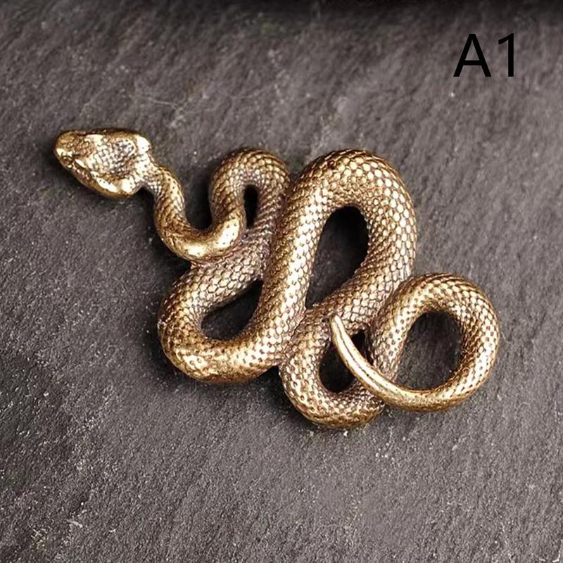 Медная латунная мини-змея, антикварные бронзовые декоративные фигурки для украшения интерьера, настольное украшение, чистая медная миниатюрная статуэтка