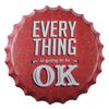 Decorative Metal Bottle Caps Wall Sign Plates - 14X14 Inches – Everything Is Going To Be Ok | Metal Wall Hanging Bottle Cap for Home, Farmhouse