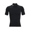 HeatGear Armour Compression Mock Short Sleeve Shirt Men Black/White Size L