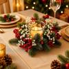Рождественский венок с красными ягодами Искусственная сосна Праздничный centerpiece Рождественский декор стола