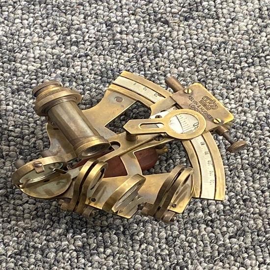 Латунный карманный секстант диаметром 12,5 см, навигационная морская деревянная шкатулка