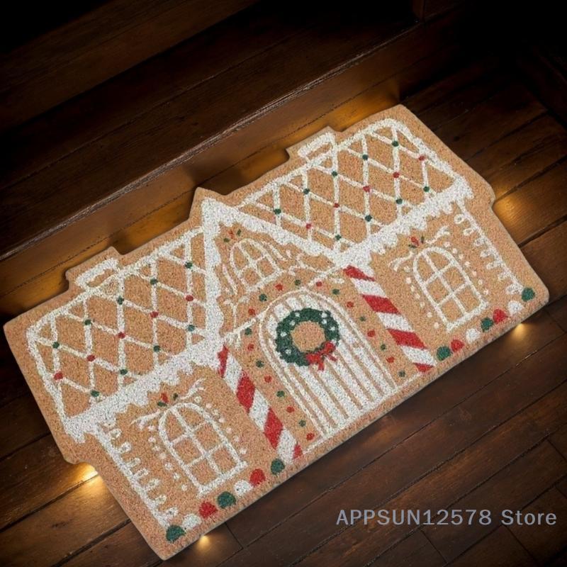 Christmas Doormat – Imitation Cashmere, Non-Slip Floor Mat for Front Door, Kitchen, Bathroom and Home Holiday Decor