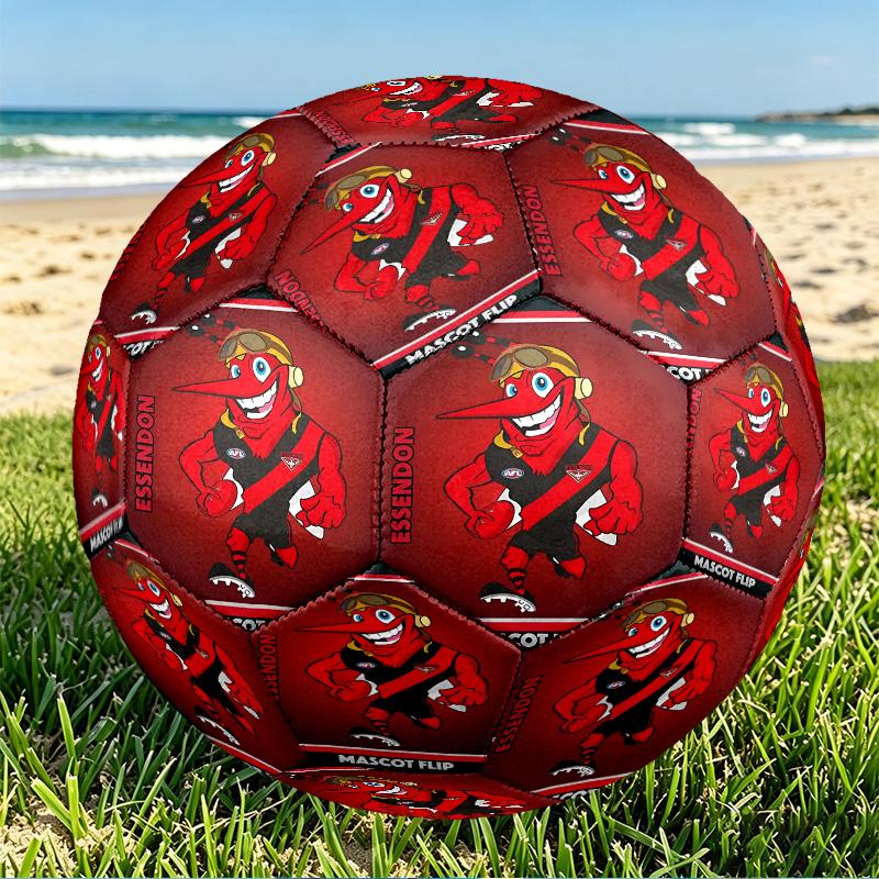 Essendon Football Print Size 5 Soccer Ball, PU Wear Resistant Football for Match Training and Daily Practice, Birthday Gift for Soccer Fans