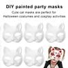 1/5Pcs Cat Party Masque DIY Kit Blanks Masque Creative Hand-Painted Personalized Cat Masque Adjustable Elastic Straps Cosplay Masque