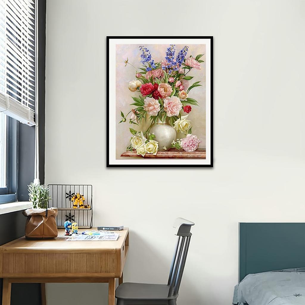 5D DIY алмазная живопись цветы и ваза набор для вышивки крестом мозаика Алмазная вышивка роза полная круглая/квадратная дрель украшение дома