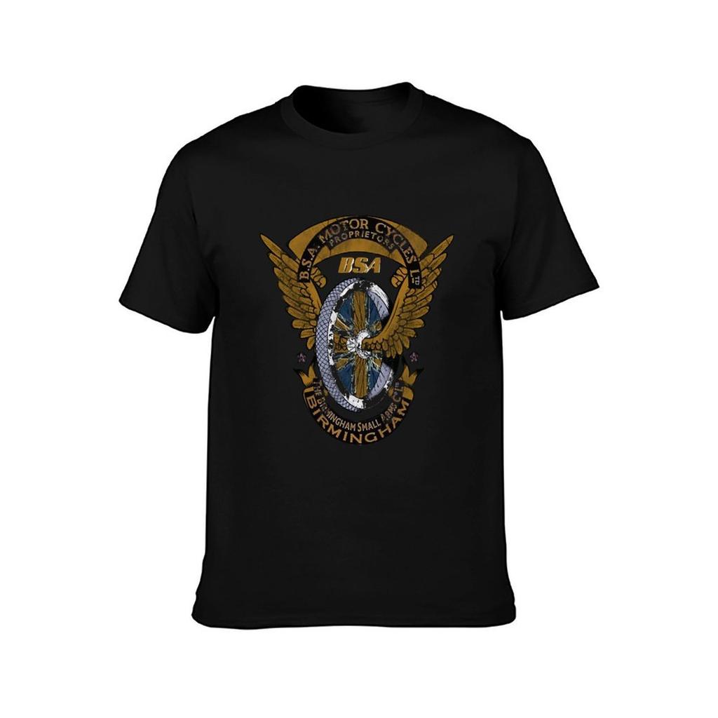 Vintage BSA Motorcycles Emblem by MotorManiac TShirt Casual Street Style Short Sleeve Tee