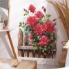 Watercolor Romantic Rose Simulation Fence Bedroom Living Room Door Wall Decoration Wall Sticker