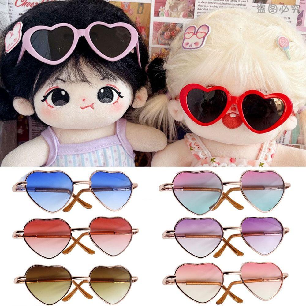Mini Plush Doll Accessories Glasses Clothes Cute Heart Frame Plush Doll Eyeglasses For 20cm Dolls