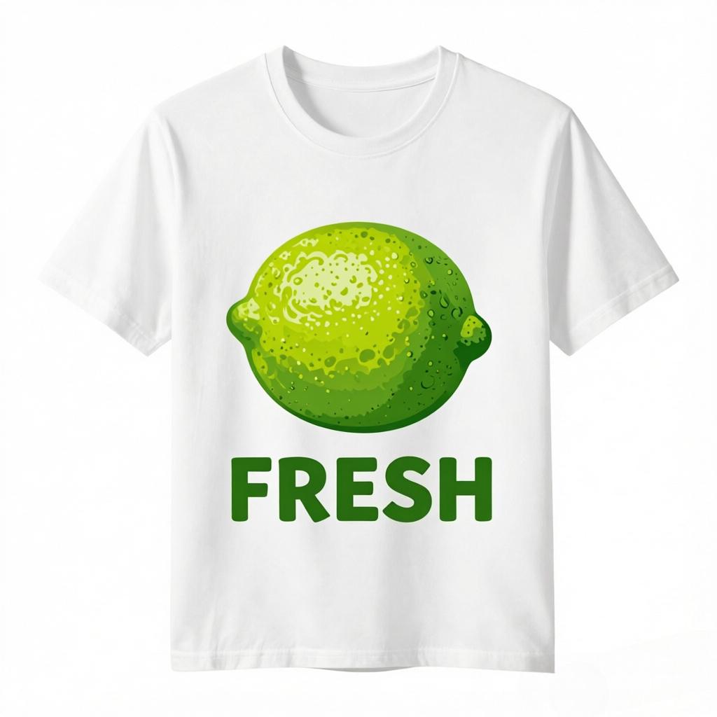 Unisex 100 Cotton Oversize T Shirt Fresh Lime Print Casual Summer Beach Short Sleeve Tee