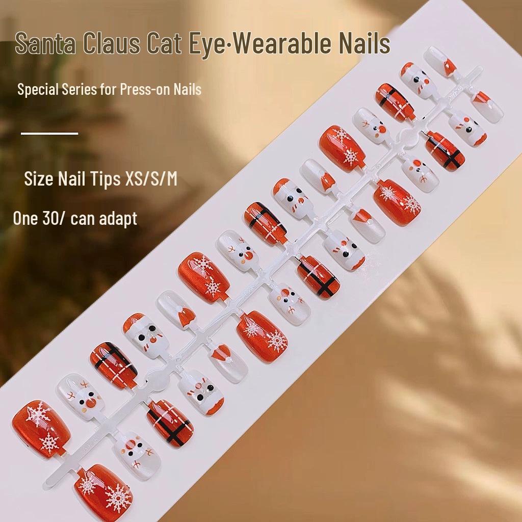 Spring Collection Cat Eye High-End Wearable False Nails