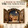 Winter Holiday Wall Ornament Santa Claus Window Light, 3D Lighted Christmas Decor, Warm LED Reindeer Snowy Indoor Home Decor Village Scene,
