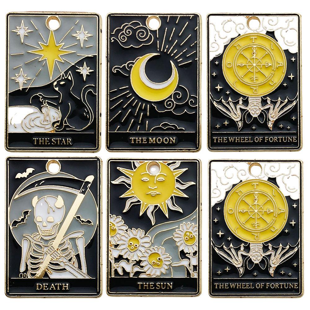 Европейский и американский Хэллоуин Солнце Таро Черный сплав кулон брелок ювелирный аксессуар
