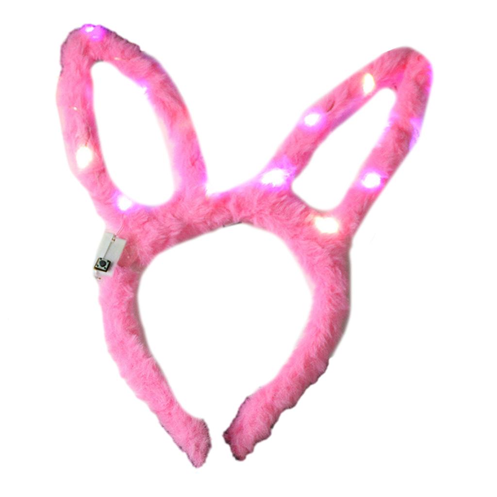 Lovely LED Rabbit Ear Headband New Year Party Flashing Light Plush Hairhoop Carnival Party Headwear RaveProps Headdress