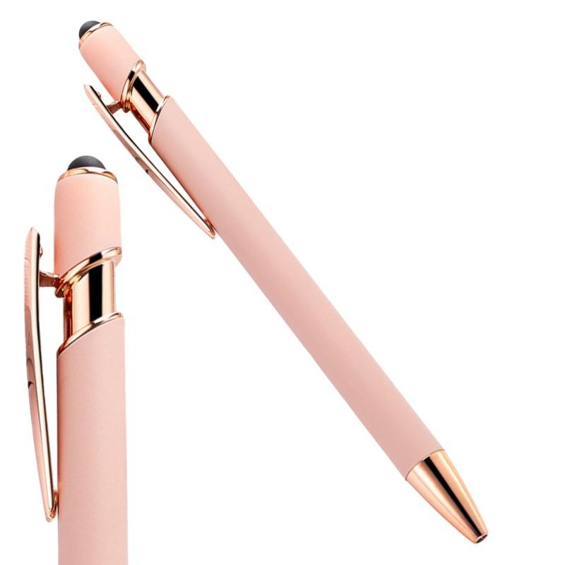 Metal Ballpoint Pen Black Ink Touch Pen Soft Touch For Screens Pink Fashionable
