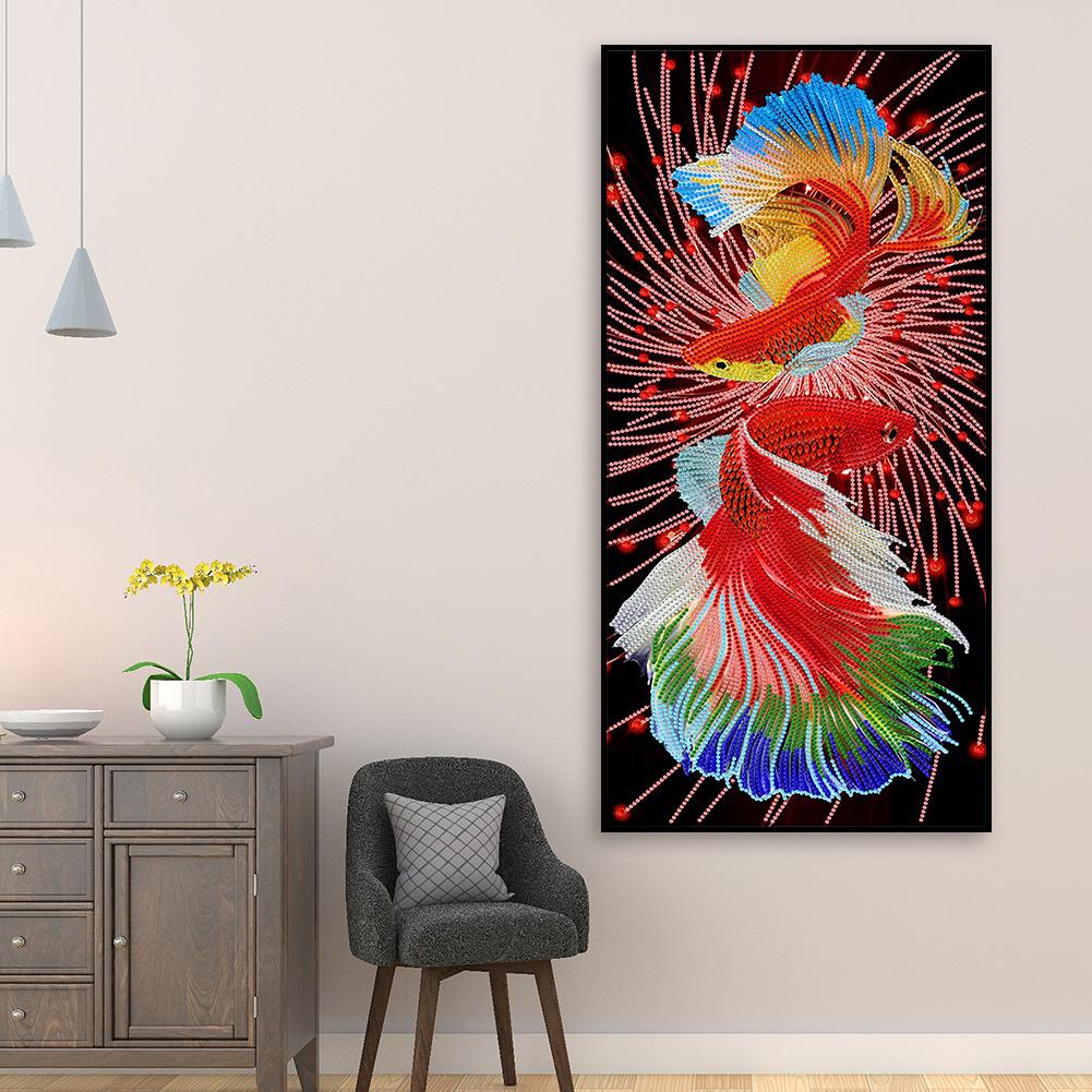 Koi Fish 5D DIY Наборы для алмазной живописи Специальная форма Частичная дрель Настенный декор