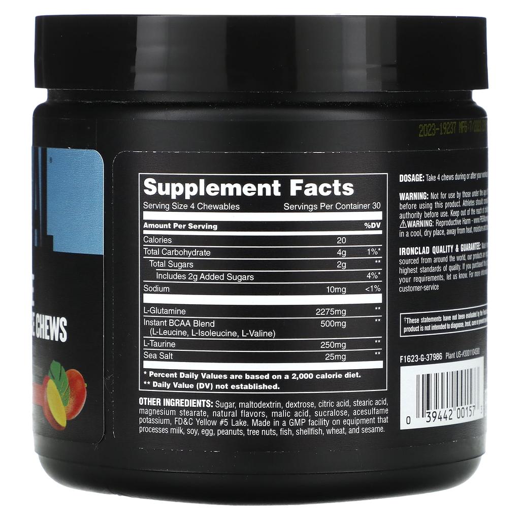 Recovery & Restore Performance Chews, Tropical Mango, Chewable 120 Tablets