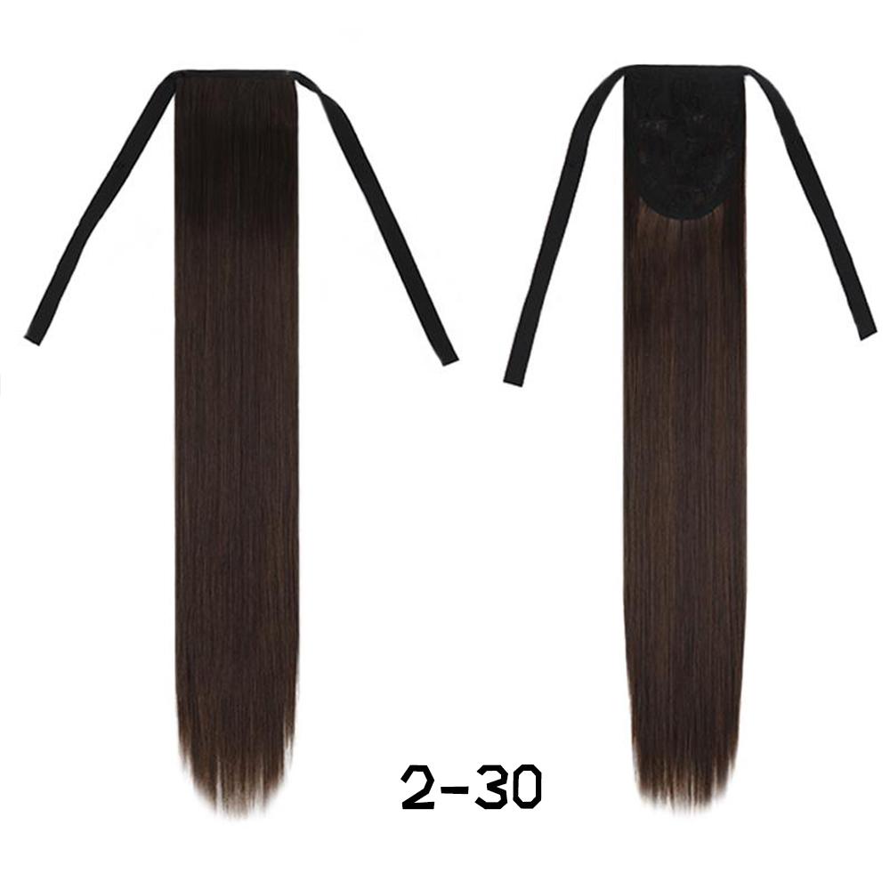 Женский хвост из прямых длинных синтетических волос шелковистой структуры для придания объема прическе