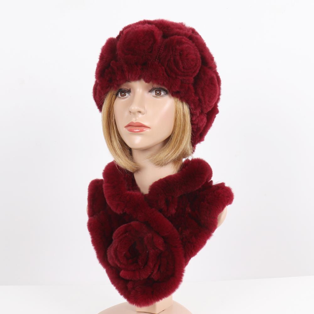 Новые женские зимние наборы шапка и шарф из натурального теплого меха кролика рекс, вязаные шапки и шарфы из натурального меха, муфта