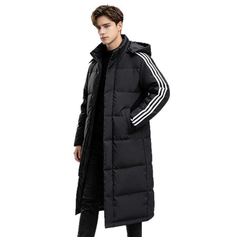 Mens Long Winter Down Jacket 300g Filling Windproof Warm Outdoor Coat Youth