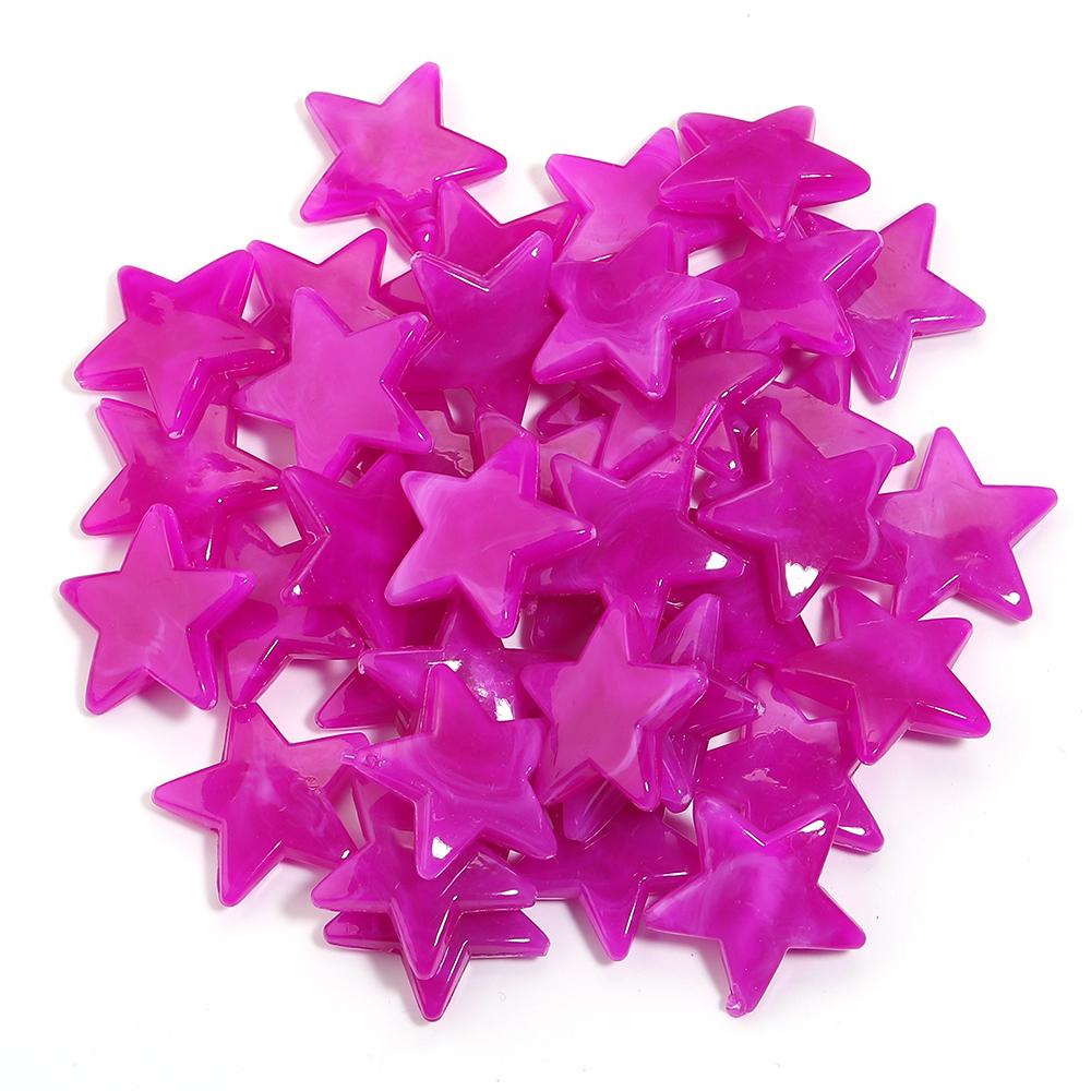 50pcs/lot 21mm Dual Color Acrylic Star Beads Loose Spacer Pentagram Beads For DIY Bracelet Phone Chain Jewelry Decor Accessories