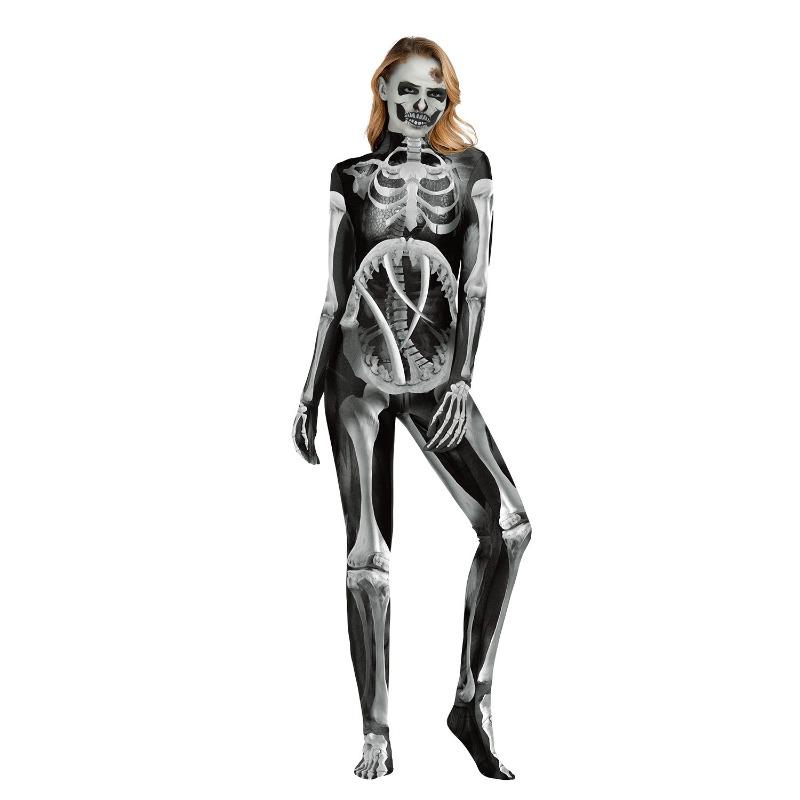Halloween Costumes Zombie Skull Rack Cosplay Costumes Symbiotic One-Piece Adult