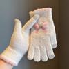 Bowknot Women Knitted Gloves Thicken Warmth Warm Mittens Elastic Winter Gloves