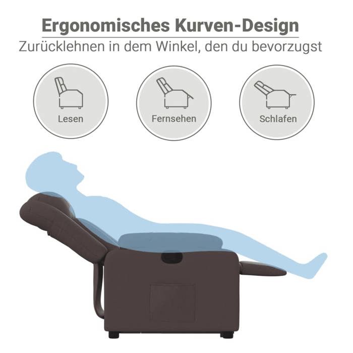VidaXL Fauteuil Inclinable, Chaise de Relaxation avec Dossier, Siège avec Accoudoirs, Fauteuil TV de Salon Salle de Séjour, 3205321