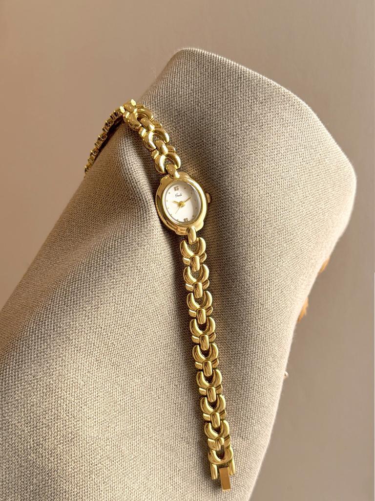 NEW Vintage Watch for Women Oval Dial Waterproof Quartz Wristwatch Thick Chain Bracelet Watches Elegant Ladies Wrist Gift