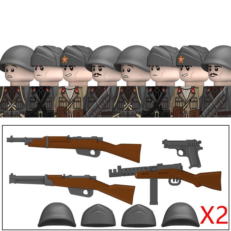 Нетоксичные Военные Вторая Мировая Война Немецкий Флот Бронетанковые Войска Строительные Блоки США 101-я Великобритания Советский Союз Солдаты Пехота Оружие Кубики Игрушки Дети