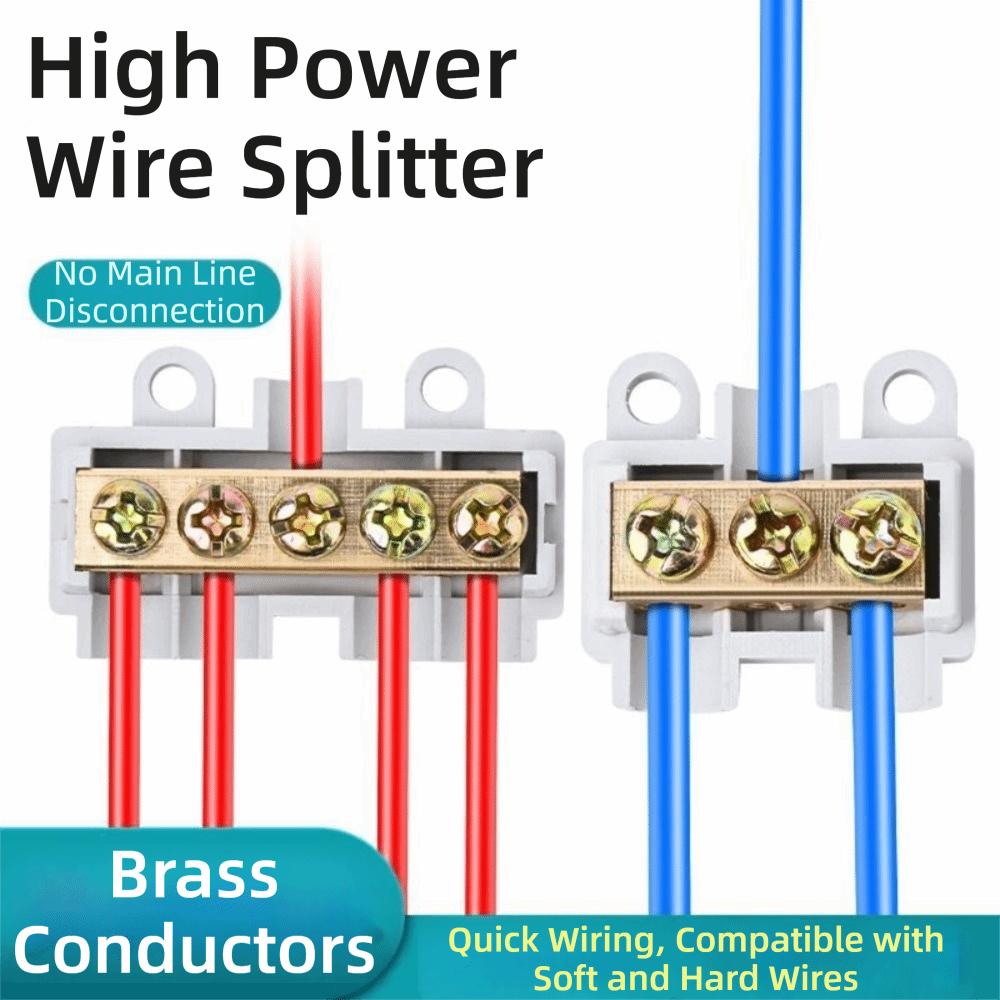 New Conductor Brass High Power Splitter Large Current Universal Wire Connector Quick Terminal Block Electrical