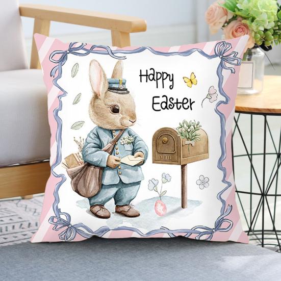 Пасхальный кролик Весенняя наволочка наволочка украшение мягкая износостойкая не выцветающая квадратная