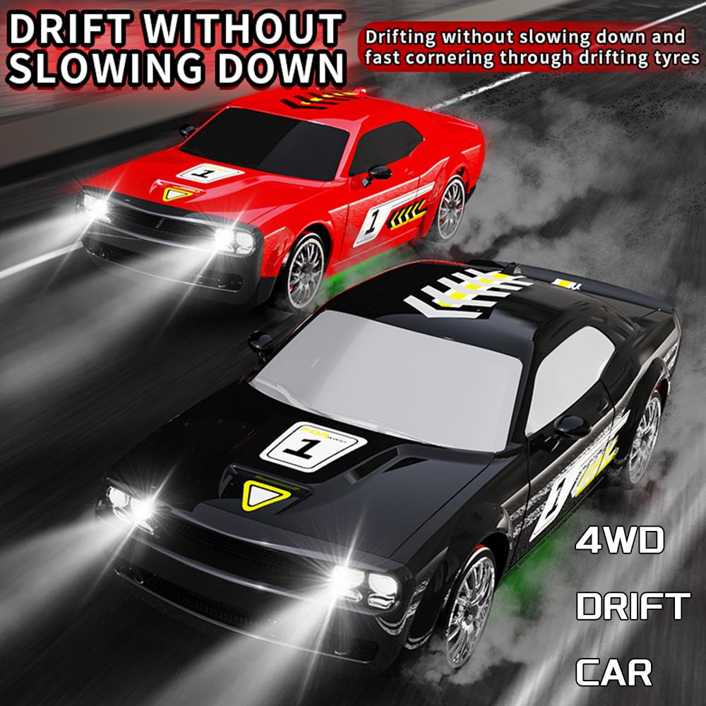 4WD Drift Racing RC Car with LED Light KF27 High Speed 2.4G Racing Cars 1:20 Red Black Sports Cars Toys Gift For Adults And Kids