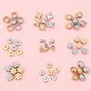 30-50Pcs Gold/Rhodium Plated CCB Loose Space Beads Star Flower Beads for Bracelet Necklace DIY Jewelry Making Beads