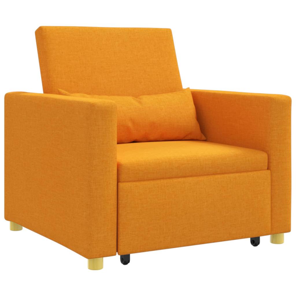 Extendable Sleeper Sofa Single Dark Yellow 90 x 165 x 87 cm