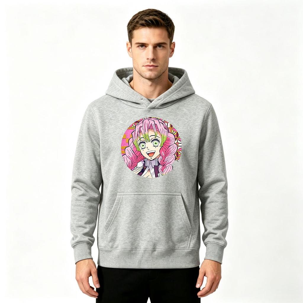Anime Character Print Men Pullover Hoodie Casual Long Sleeve Comfortable Loose Fit Streetwear Sweatshirt
