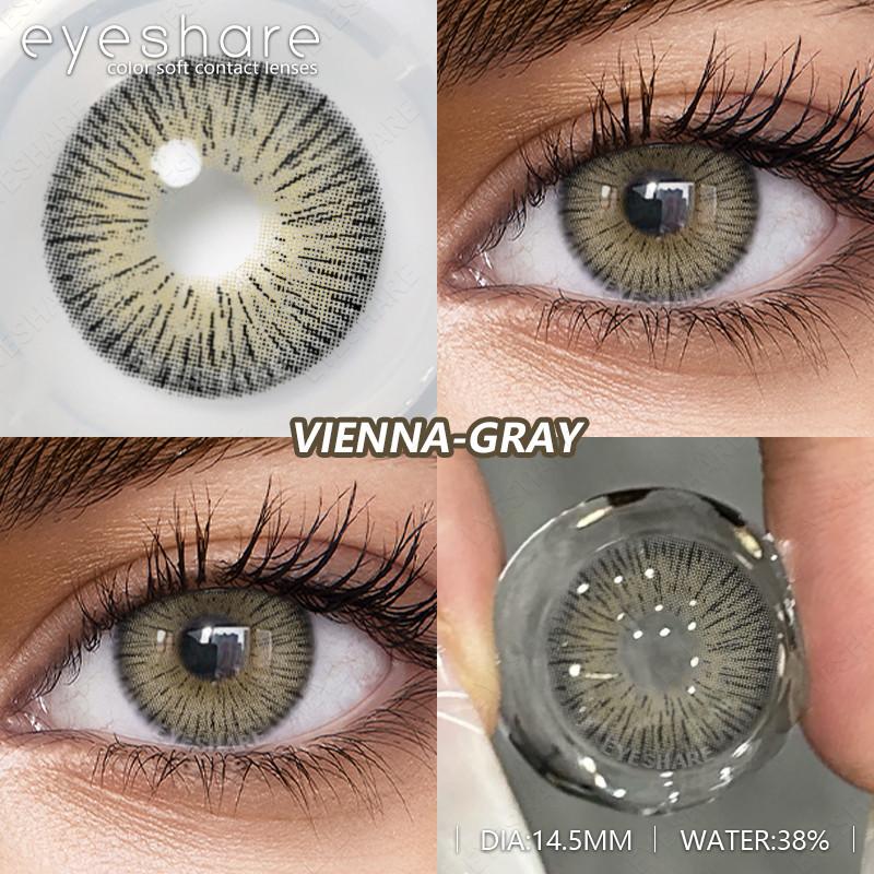 Eyeshare Fashion Colored Contact Lenses for Eyes 1pair Blue Eye Lenses Gray Contacts Cosmetic Contact Lenses Yearly
