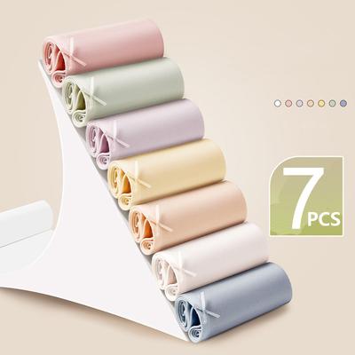 7 шт., женские трусики, дышащее хлопковое нижнее белье, трусы для девочек, однотонные трусики, мягкие трусы, бесшовные сексуальные женские трусы с низкой талией