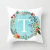 Blue Letter Pattern Throw Pillow Cover With Short Plush Print Living Room Sofa Decoration Cushion Cover Pillow Covers Decorative