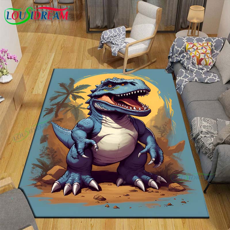 Ковер с динозаврами J-Jurassic Park Декор комнаты Напольные коврики Спальня Коврик для йоги Фотозона Ковер для гостиной Подарок на день рождения Наружный ковер