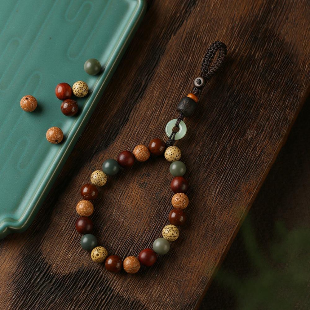 Bag Hanging Wooden Beaded Pendant Charm Beads Lanyard Creative Car Key Ring Key Decor