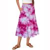 Women's Vintage Gradient Print Flowy Flared Ruffle A-Line Maxi Skirt