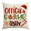 New Style Pillow Case Christmas Letter Decoration Gingerbread Man Print Linen Sofa Bedside Pillow Case
