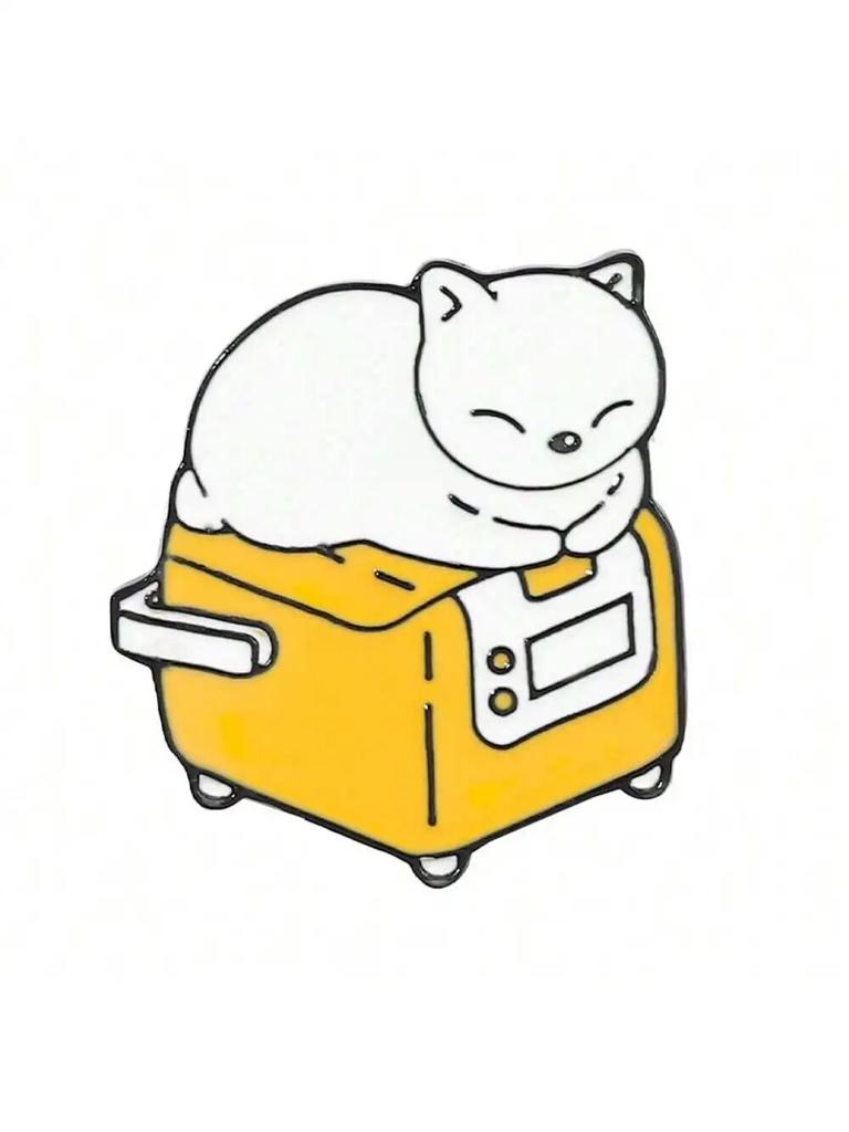 8 шт., детские креативные милые мультяшные броши с изображением кота для чтения и обучения, одинаковая одежда на каждый день, сумки, аксессуары, значки