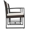 3 Piece Outdoor Dining Set with Cushions Brown PP Rattan