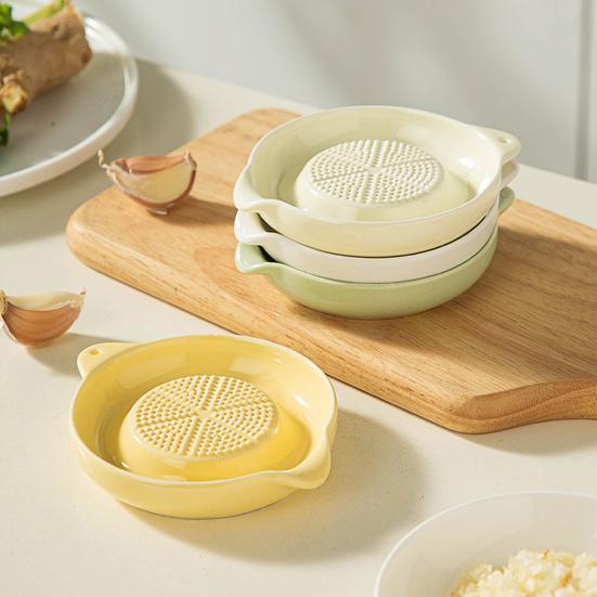 2Pcs Ceramic Grater Plate Set Ceramic Ginger Garlic Grater Plates