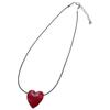 Adjustable Heart Pendant Necklace Colorful Heart Pendant Necklace Fashionable Choker Neck Adornment for Parties