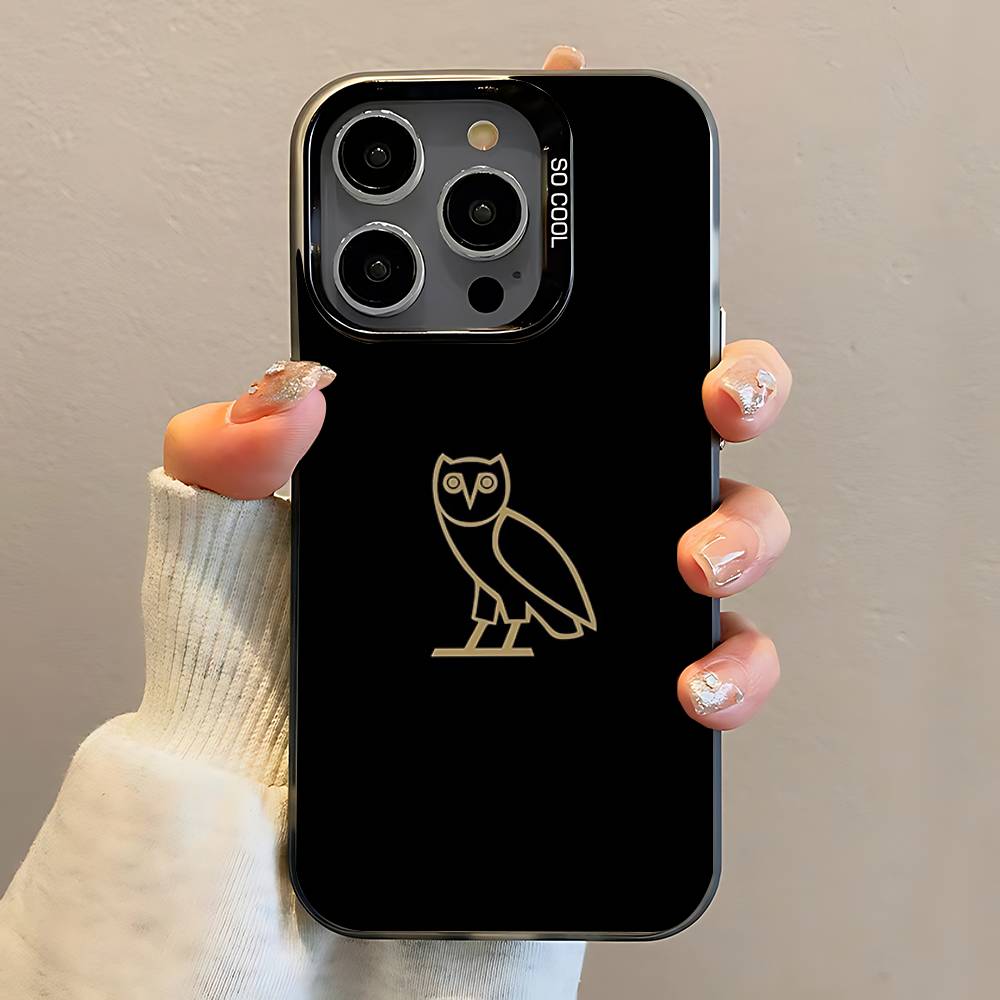 D-Drake O-OvO OWL Phone Case For iPhone 16,15,14,13,12,11,Pro,Max,Plus,Mini,SE Anti Fall Black Matte Hard Bumper
