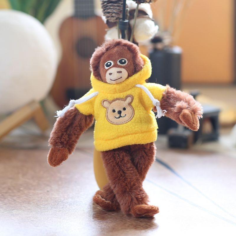 Hoodie Monkey Keychain Pp Cotton Plush Pendant Portable Gift For Girls Kids