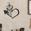 1pc Metal Rose Butterfly Flower Love Shape Wall Sign - Black. Small Family Love Sign. Home Wall Decor. Wall Sticker. Artwork.